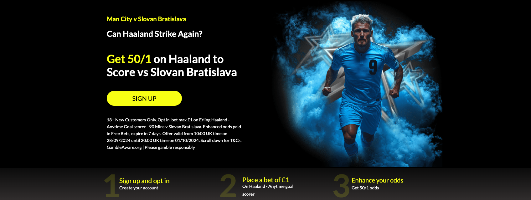 Parimatch Welcome Offer - Get 50/1 on Haaland To Score vs Slovan Bratislava